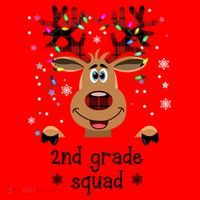 2nd Grade Squad Reindeer Christmas Santa Hat thumb 1