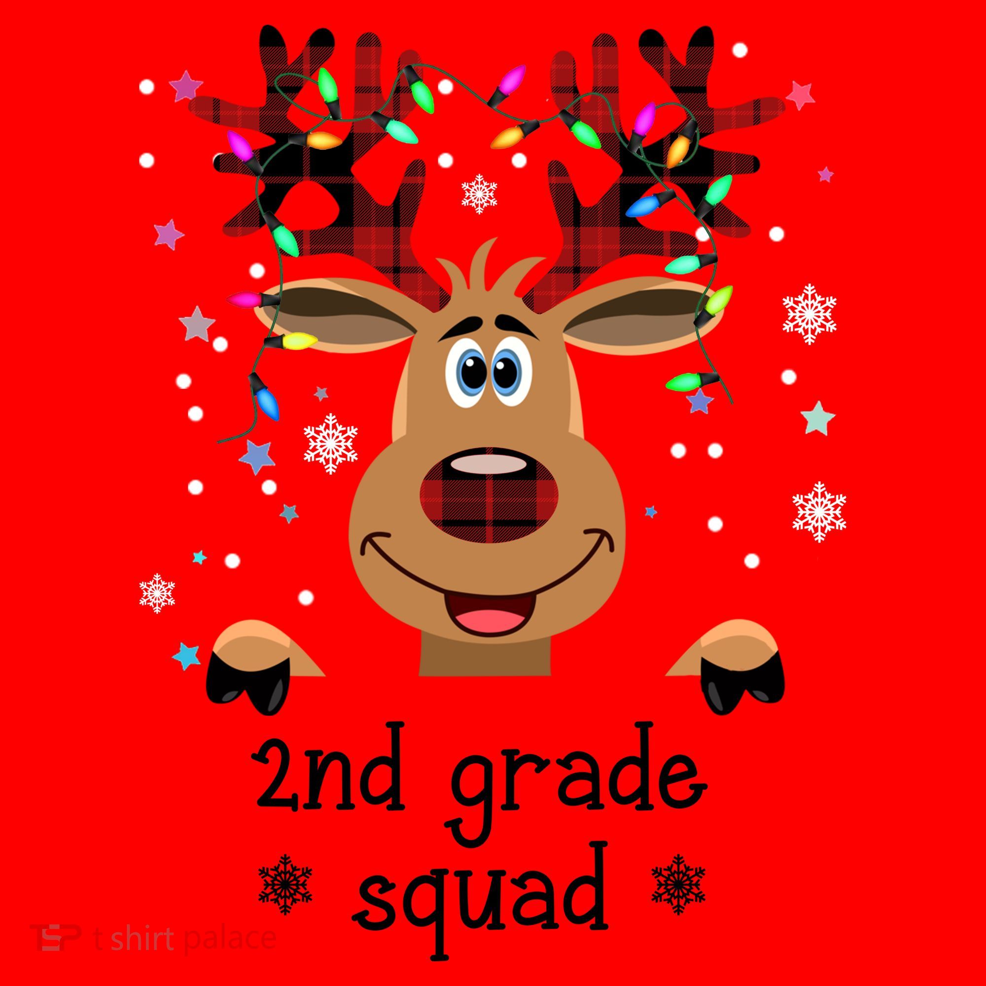 2nd Grade Squad Reindeer Christmas Santa Hat