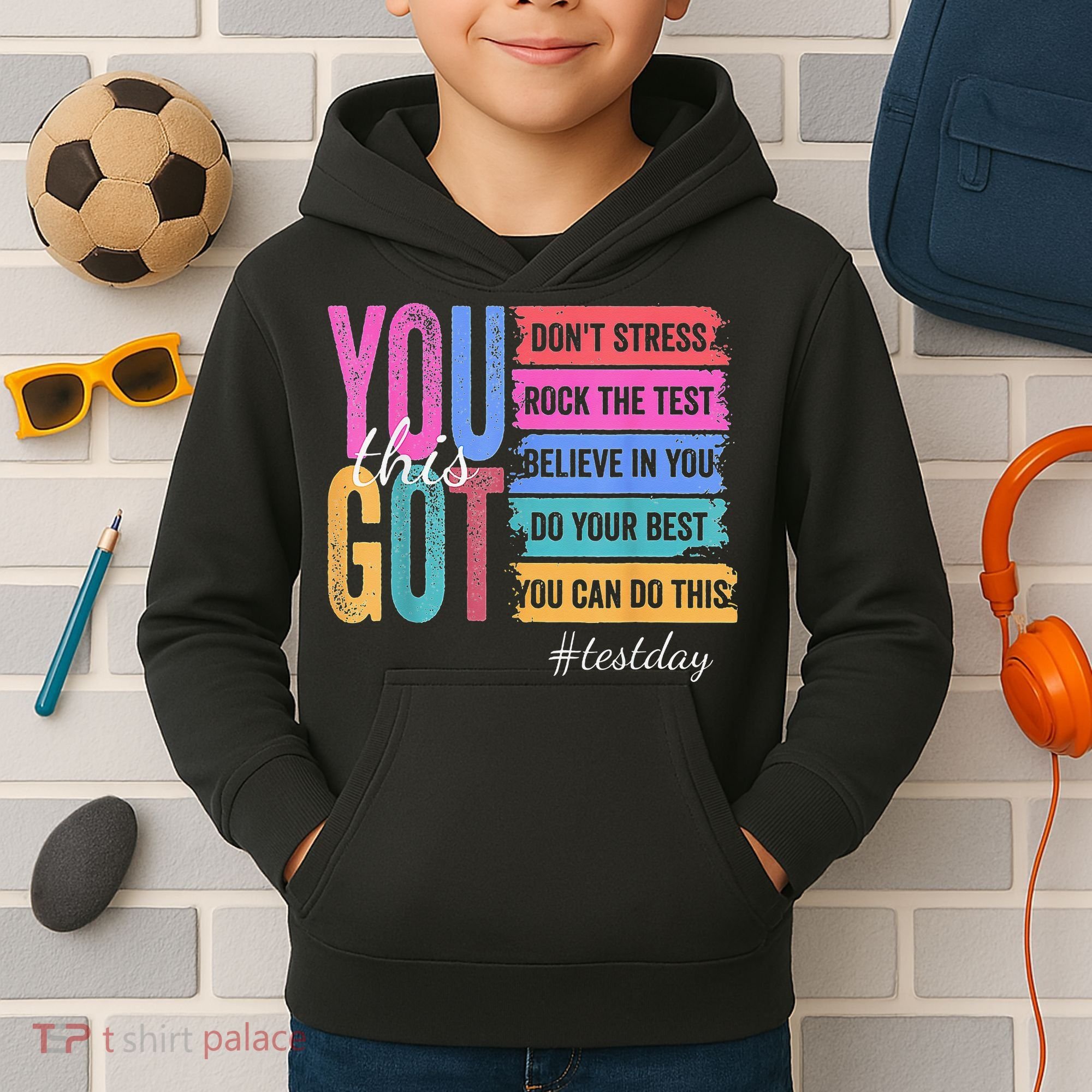 2You Got This DonT Stress Rock The Test Test Day Kids Hoodie