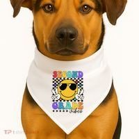 2nd Grade Teacher First Day Second Grade USA-Made Doggie Bandana thumb 1