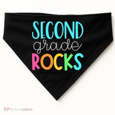 2nd grade teacher, second grade rocks USA-Made Doggie Bandana