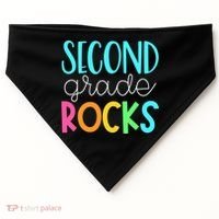 2nd grade teacher, second grade rocks USA-Made Doggie Bandana thumb 0