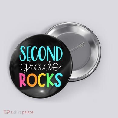 2nd grade teacher, second grade rocks Button