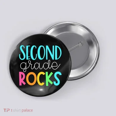 2nd grade teacher, second grade rocks Button