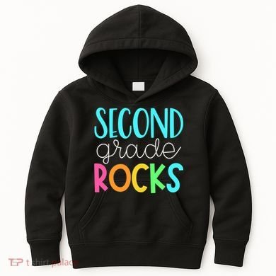 2nd grade teacher, second grade rocks Kids Hoodie