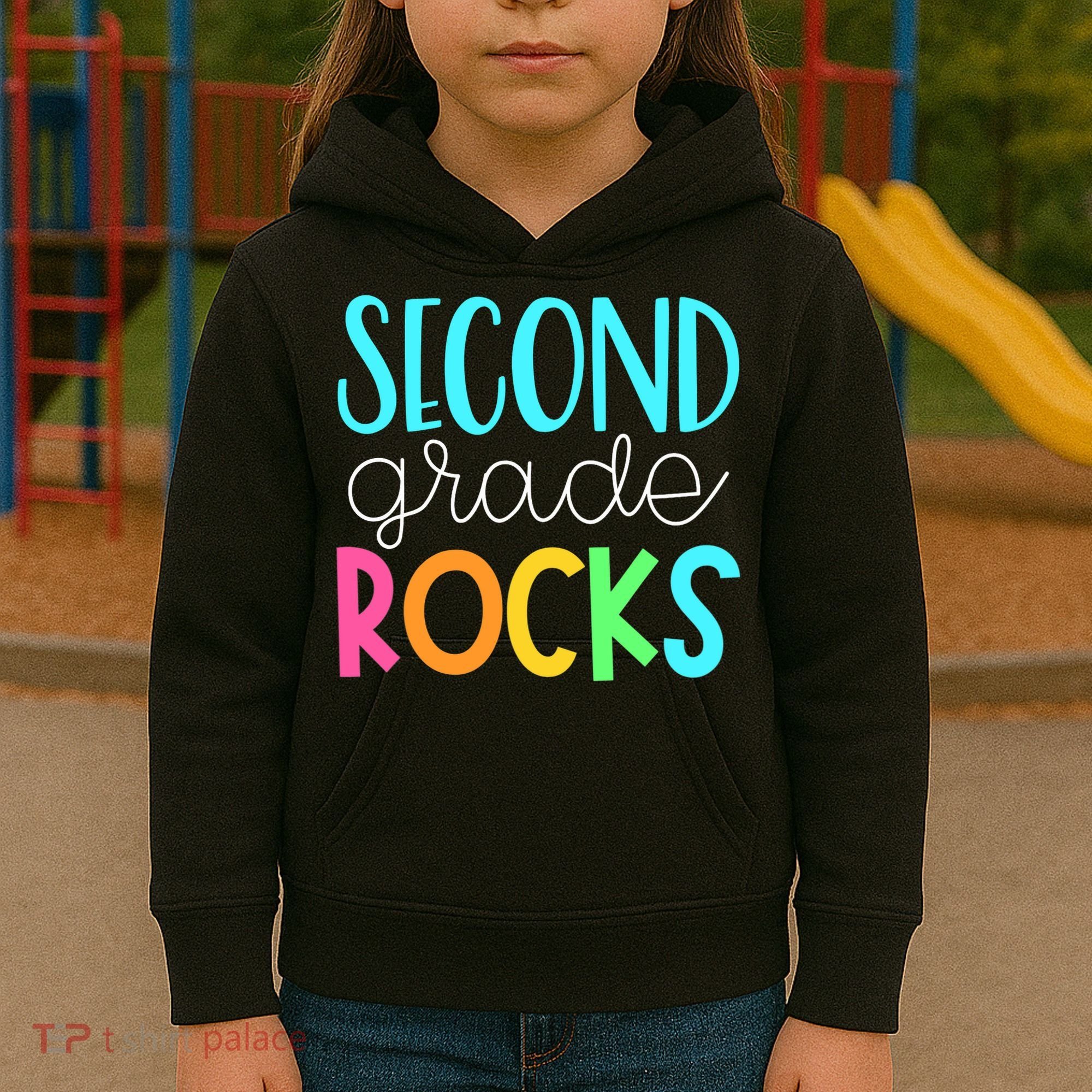 2nd grade teacher, second grade rocks Kids Hoodie