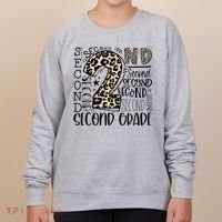 2nd Grade Typography Second Grade Teacher Back To School Women's Sweatshirt thumb 0