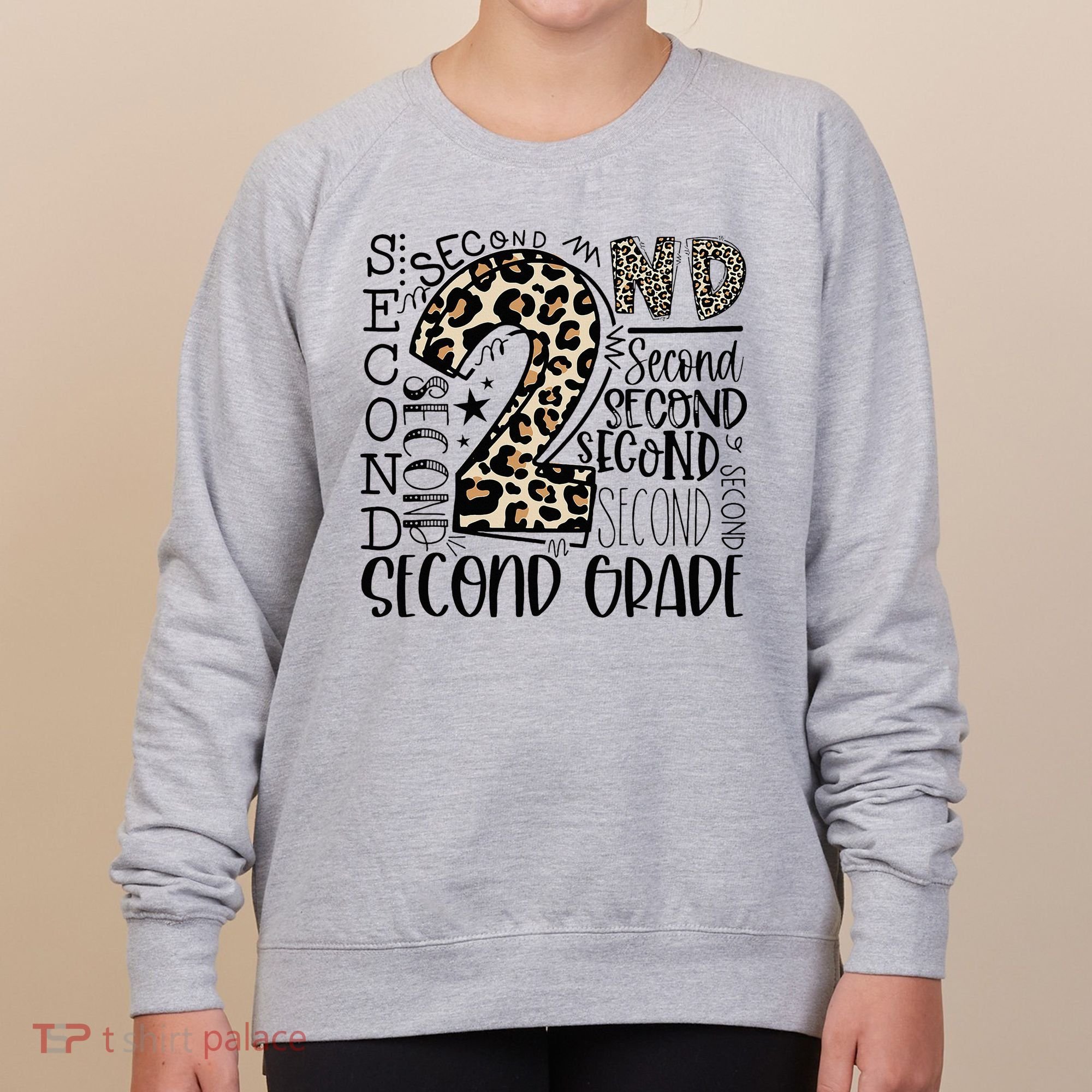 2nd Grade Typography Second Grade Teacher Back To School Women's Sweatshirt