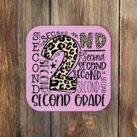 2nd Grade Typography Second Grade Teacher Back To School Coaster thumb 0