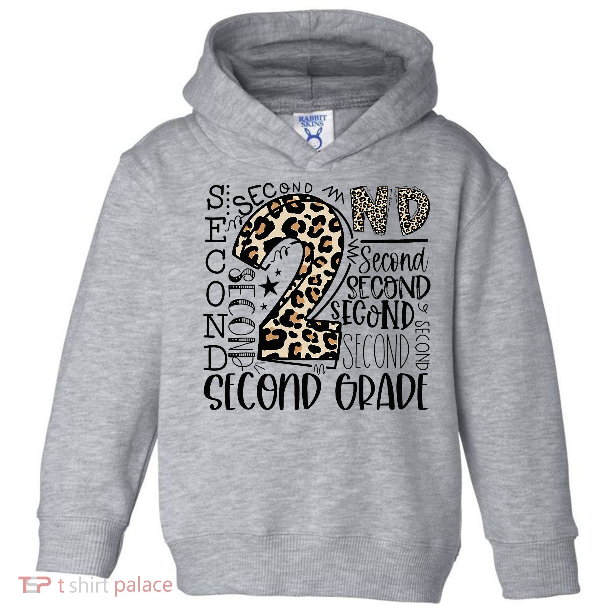 2nd Grade Typography Second Grade Teacher Back To School Toddler Hoodie