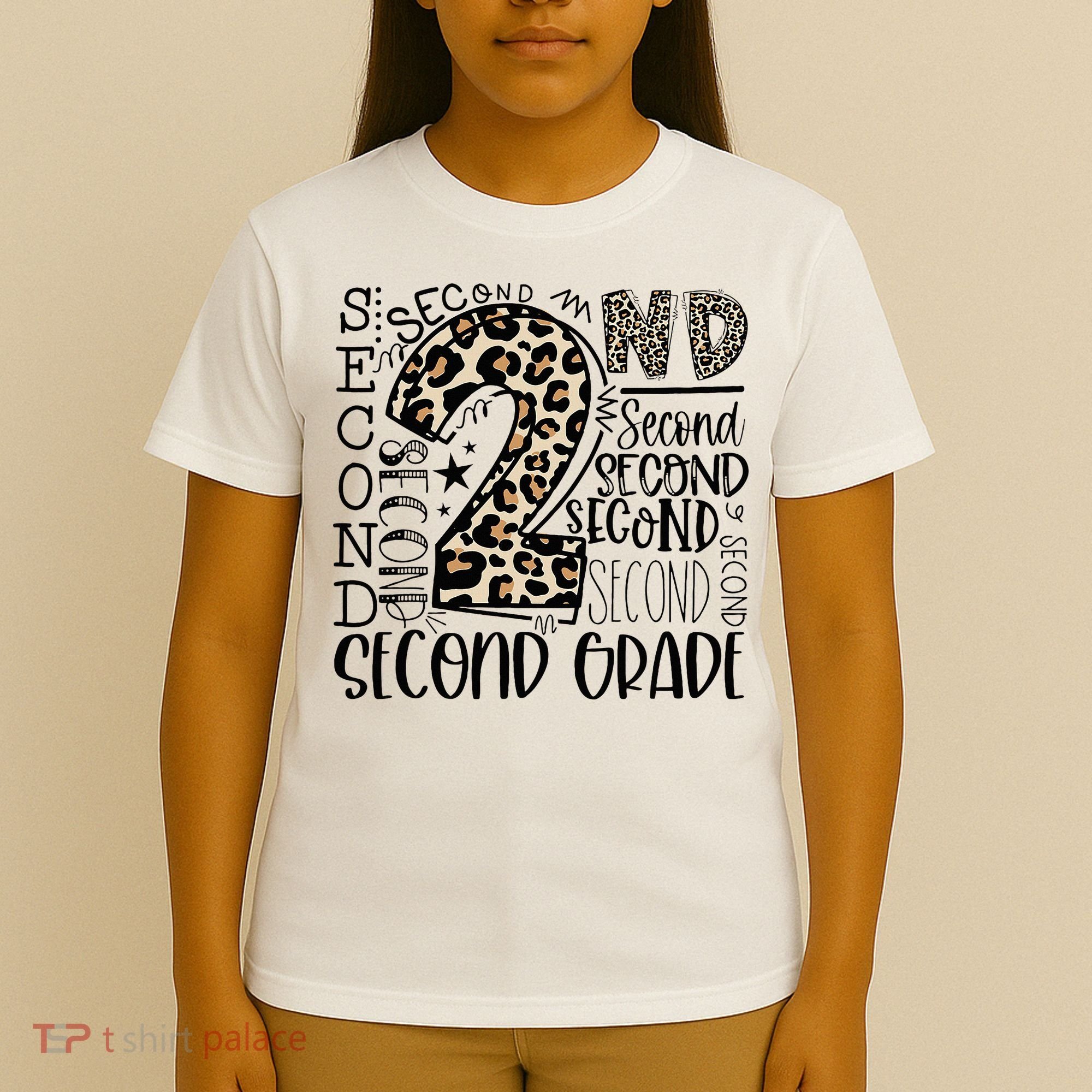 2nd Grade Typography Second Grade Teacher Back To School T-Shirt