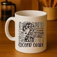 2nd Grade Typography Second Grade Teacher Back To School Coffee Mug thumb 4