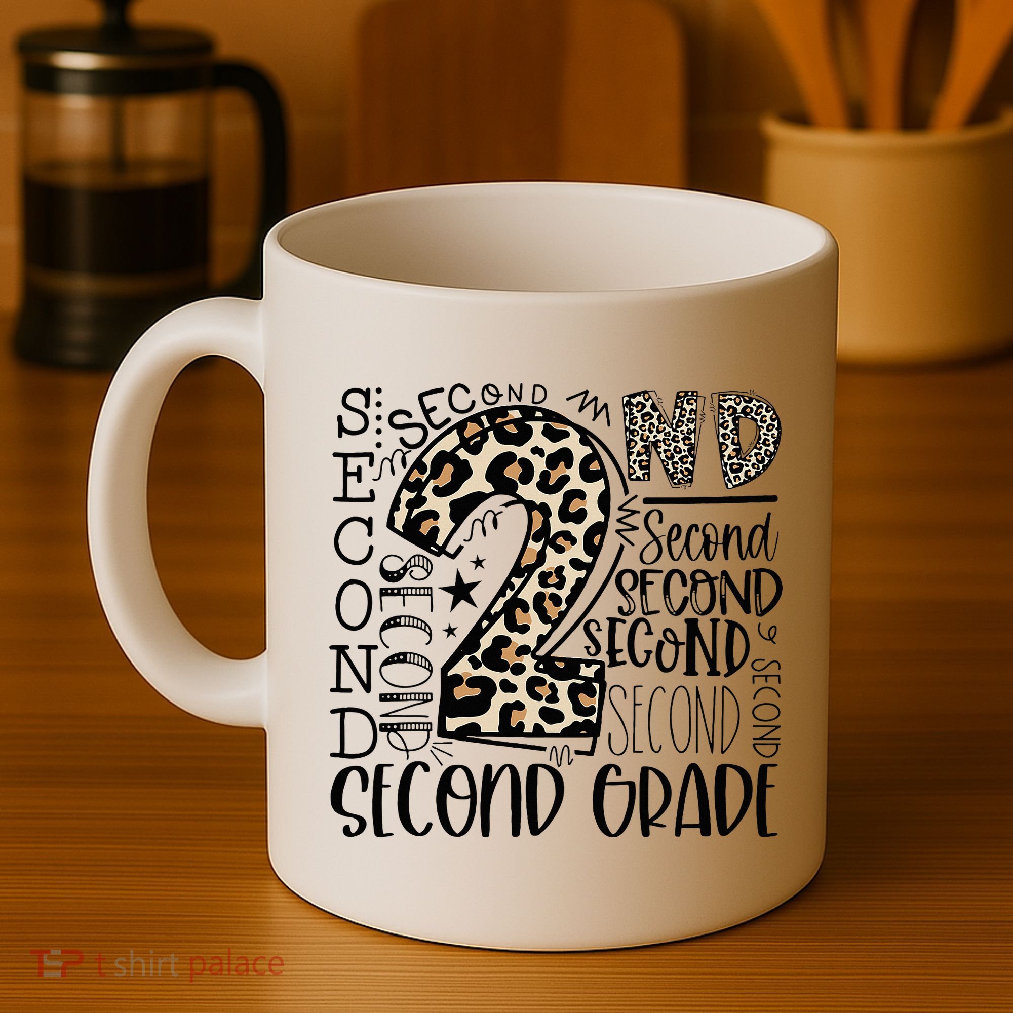 2nd Grade Typography Second Grade Teacher Back To School Coffee Mug
