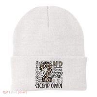 2nd Grade Typography Second Grade Teacher Back To School Beanie thumb 0