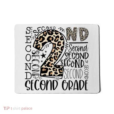2nd Grade Typography Second Grade Teacher Back To School Mousepad