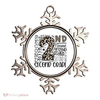 2nd Grade Typography Second Grade Teacher Back To School Ornament