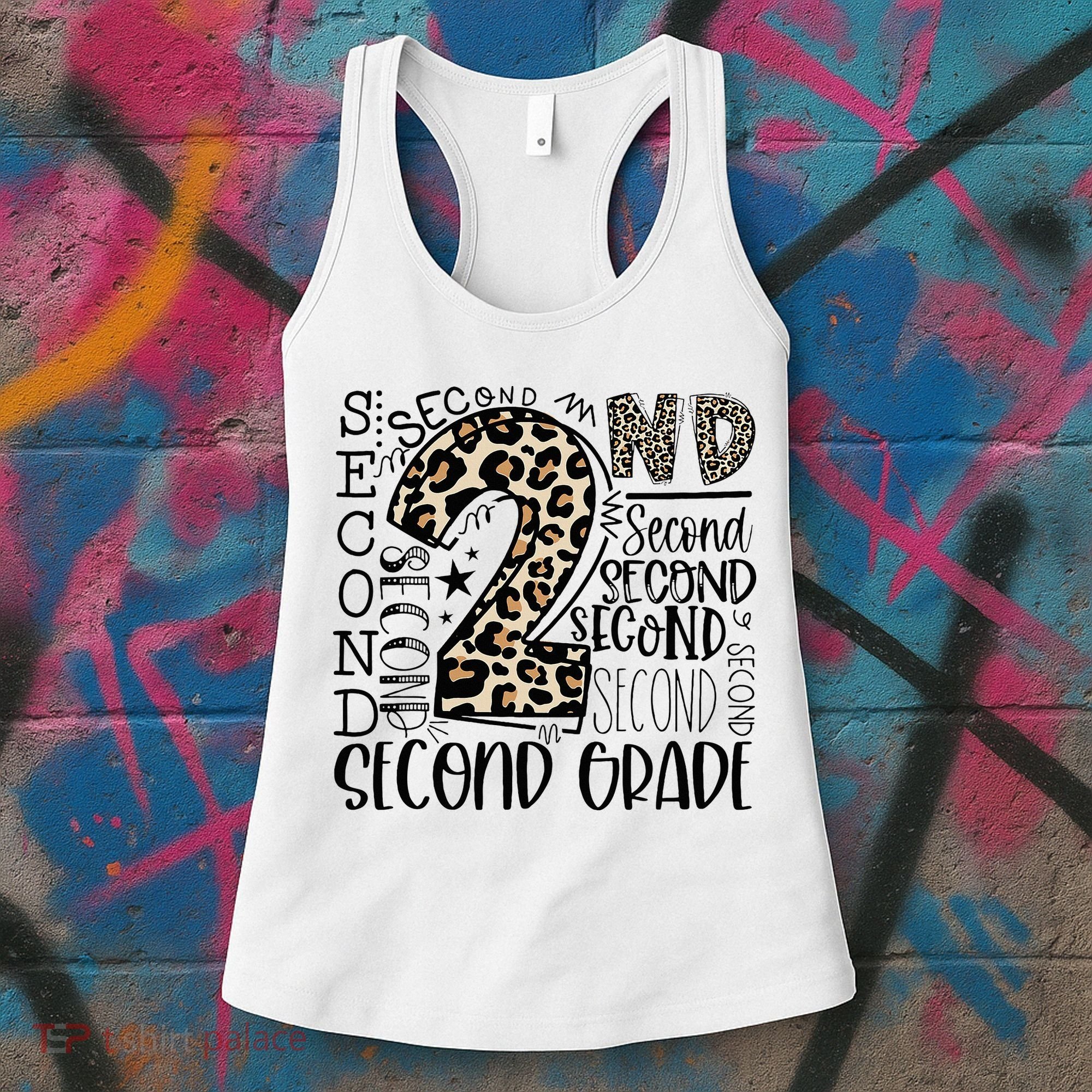 2nd Grade Typography Second Grade Teacher Back To School Women's Tank Top