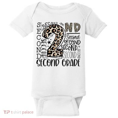 2nd Grade Typography Second Grade Teacher Back To School Baby Bodysuit