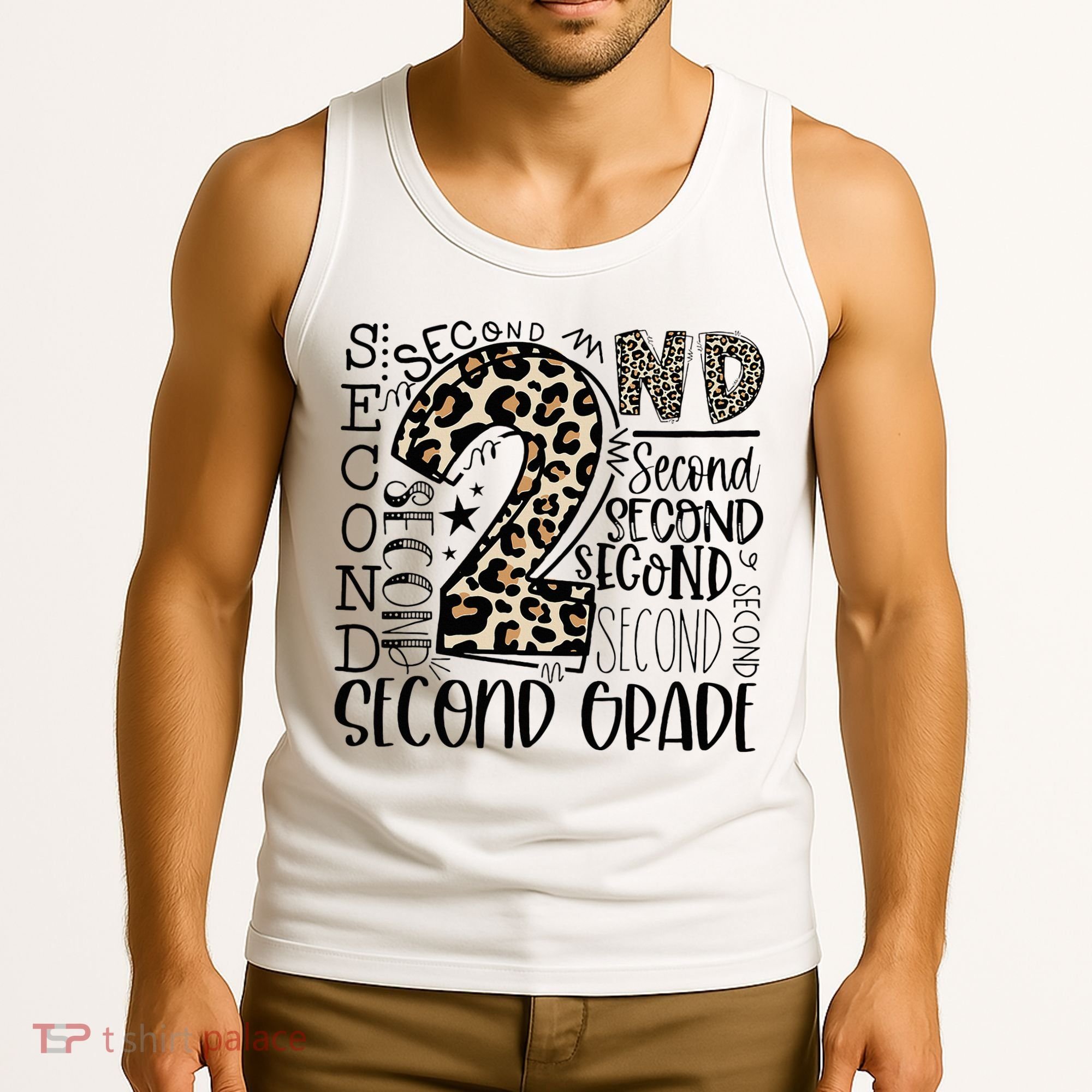 2nd Grade Typography Second Grade Teacher Back To School Tank Top