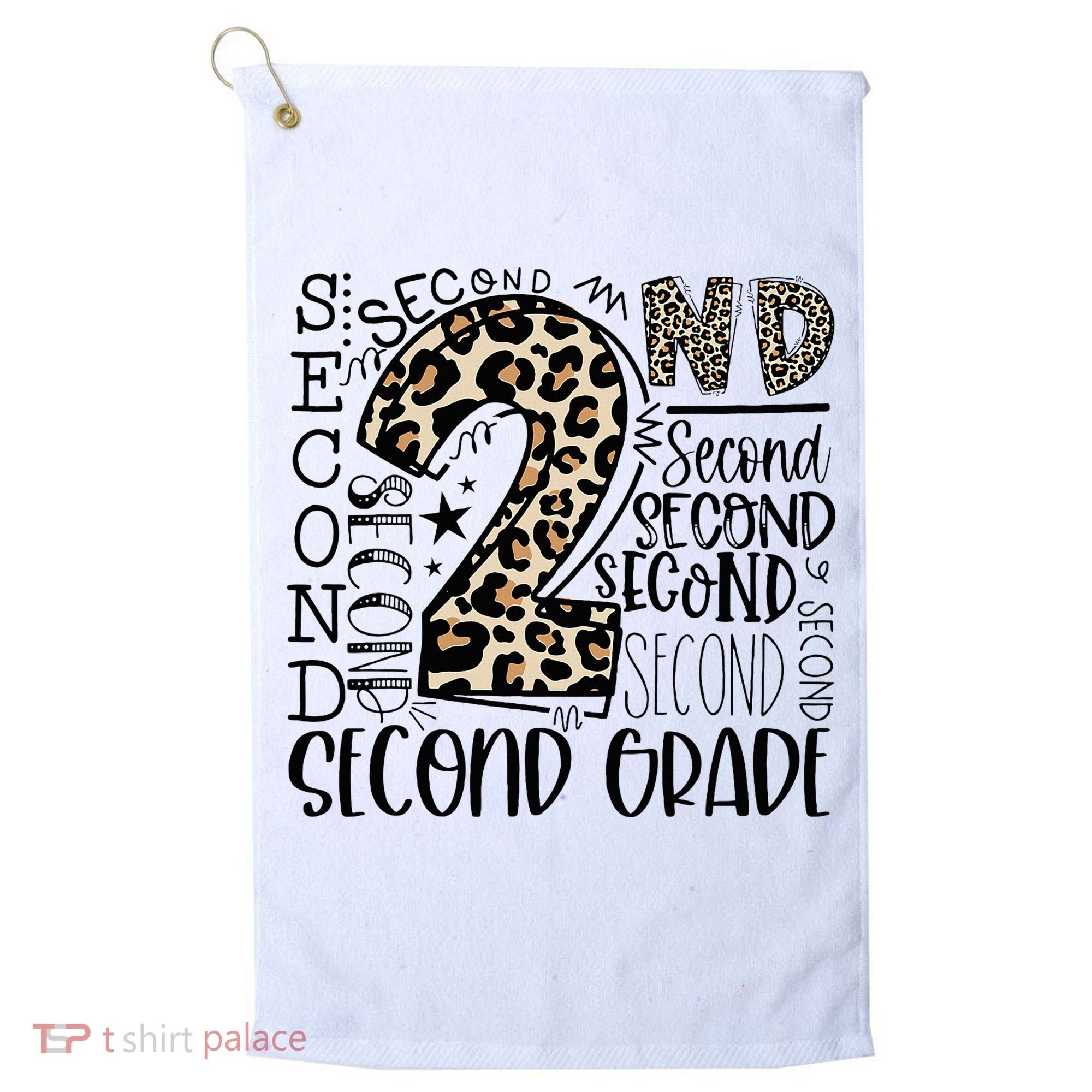 2nd Grade Typography Second Grade Teacher Back To School Golf Towel