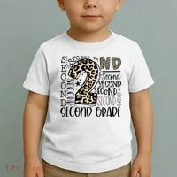 2nd Grade Typography Second Grade Teacher Back To School Toddler T-Shirt thumb 2