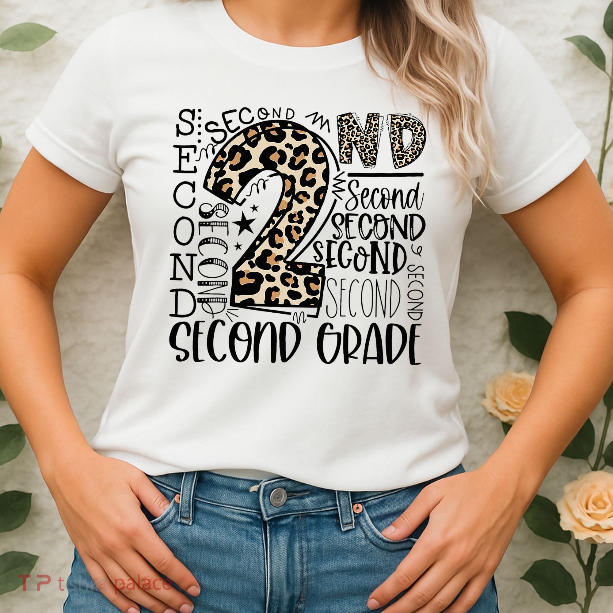 2nd Grade Typography Second Grade Teacher Back To School Women's T-Shirt