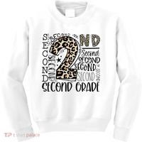 2nd Grade Typography Second Grade Teacher Back To School Kids Sweatshirt thumb 0