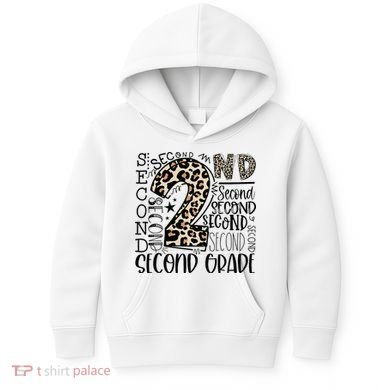 2nd Grade Typography Second Grade Teacher Back To School Kids Hoodie