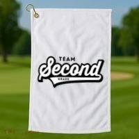 2nd Grade Team School Teacher Second Baseball Style Golf Towel thumb 1