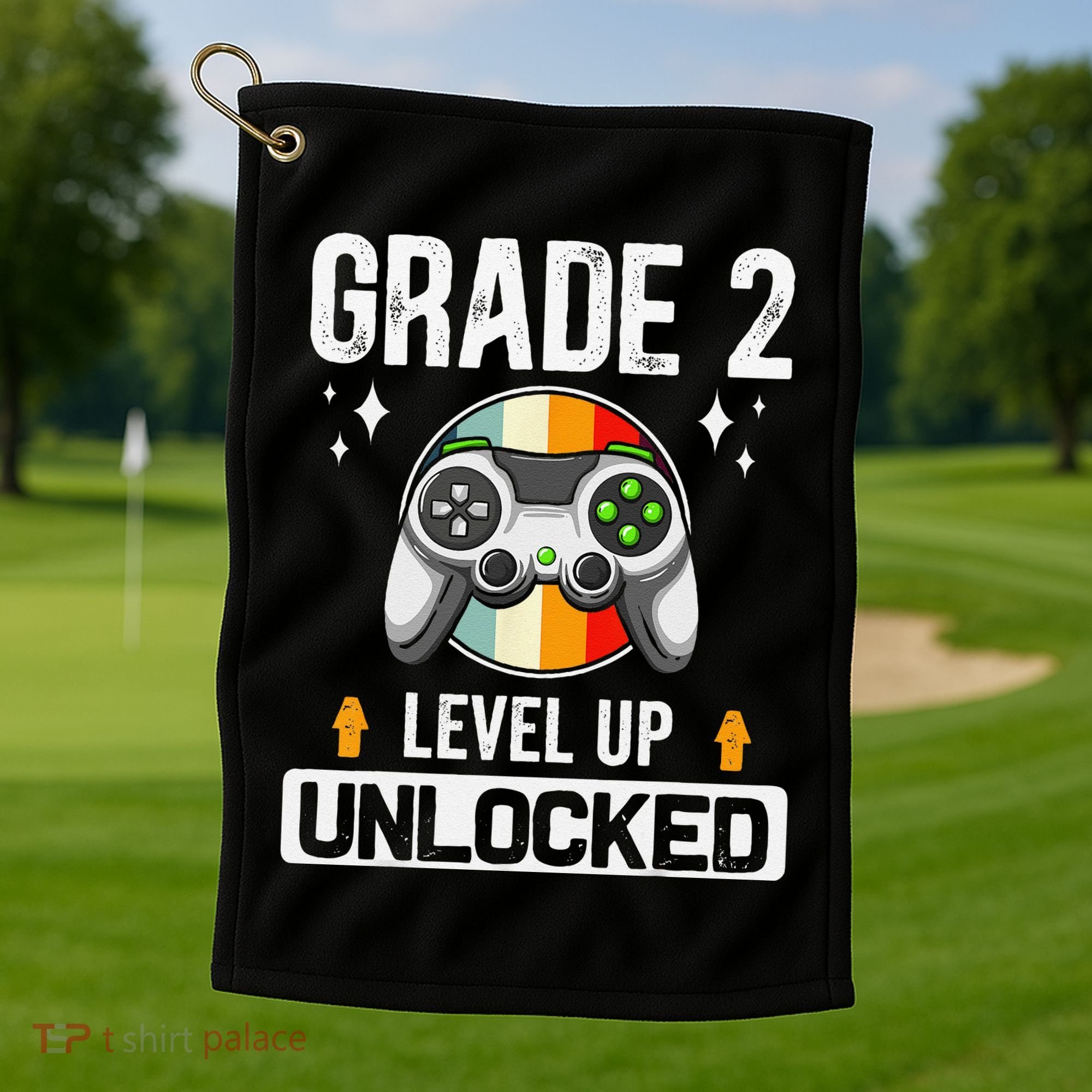 2nd Grade Unlocked Level Up Back To School Second Grade Golf Towel