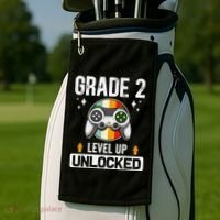 2nd Grade Unlocked Level Up Back To School Second Grade Golf Towel thumb 2