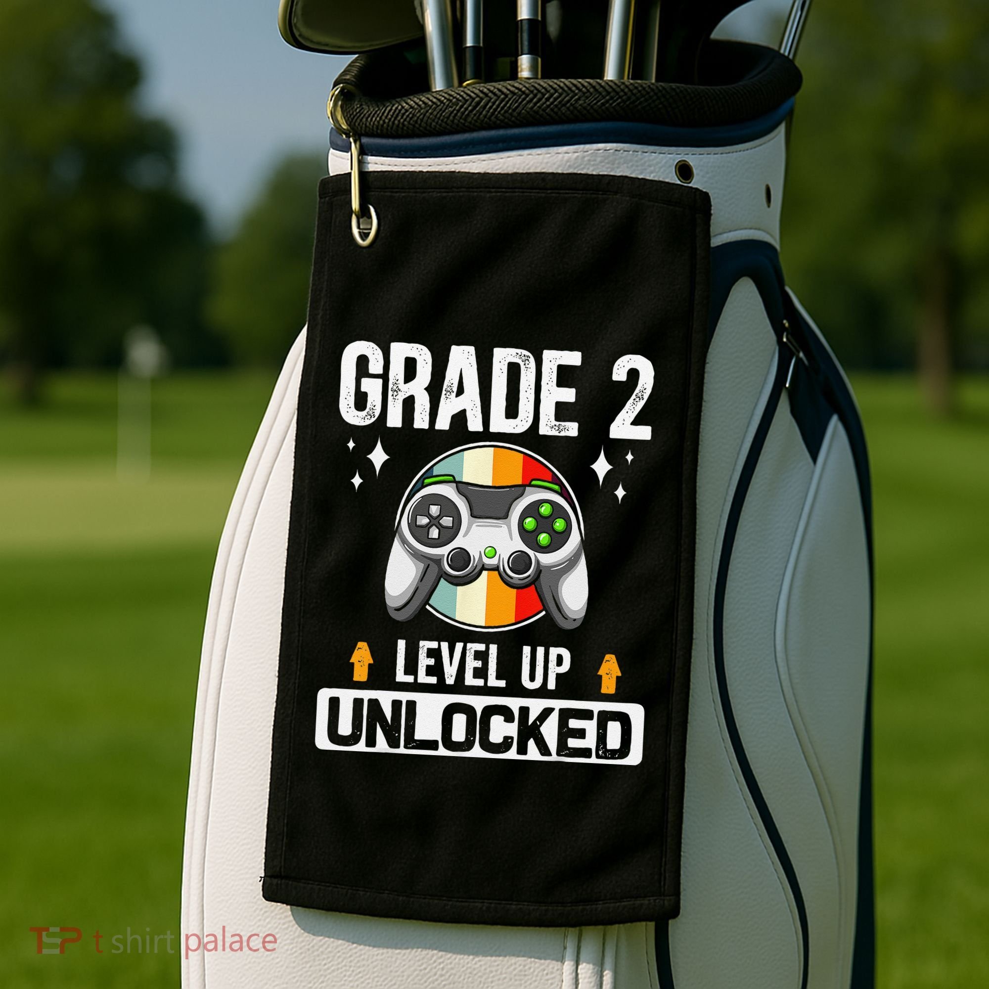 2nd Grade Unlocked Level Up Back To School Second Grade Golf Towel
