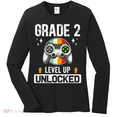 2nd Grade Unlocked Level Up Back To School Second Grade Women's Long Sleeve Shirt