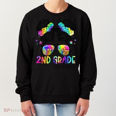 2nd Grade Vibes Messy Bun Team Second Grade Back To School Women's Sweatshirt