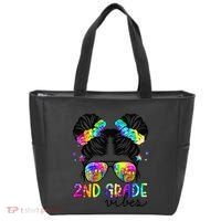 2nd Grade Vibes Messy Bun Team Second Grade Back To School Tote Bag thumb 0