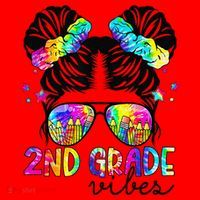 2nd Grade Vibes Messy Bun Team Second Grade Back To School Santa Hat thumb 1