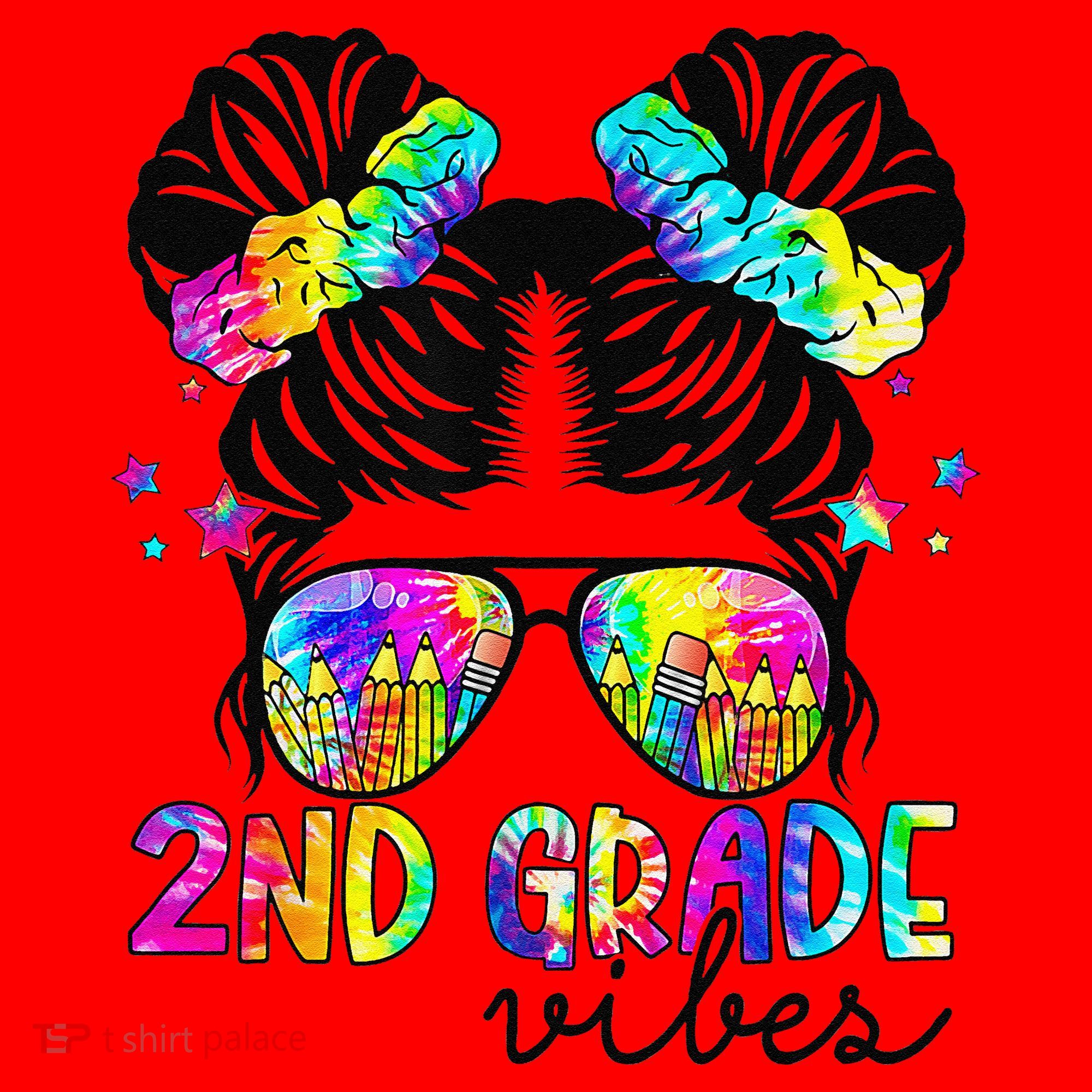 2nd Grade Vibes Messy Bun Team Second Grade Back To School Santa Hat