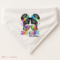 2nd Grade Vibes Messy Bun Team Second Grade Back To School USA-Made Doggie Bandana thumb 0