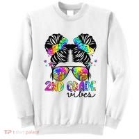 2nd Grade Vibes Messy Bun Team Second Grade Back To School Sweatshirt thumb 0
