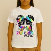 2nd Grade Vibes Messy Bun Team Second Grade Back To School T-Shirt thumb 4