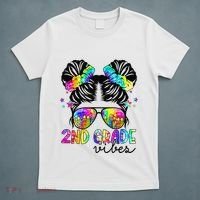 2nd Grade Vibes Messy Bun Team Second Grade Back To School T-Shirt thumb 5