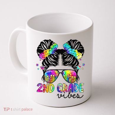 2nd Grade Vibes Messy Bun Team Second Grade Back To School Coffee Mug