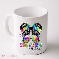 2nd Grade Vibes Messy Bun Team Second Grade Back To School Coffee Mug thumb 0