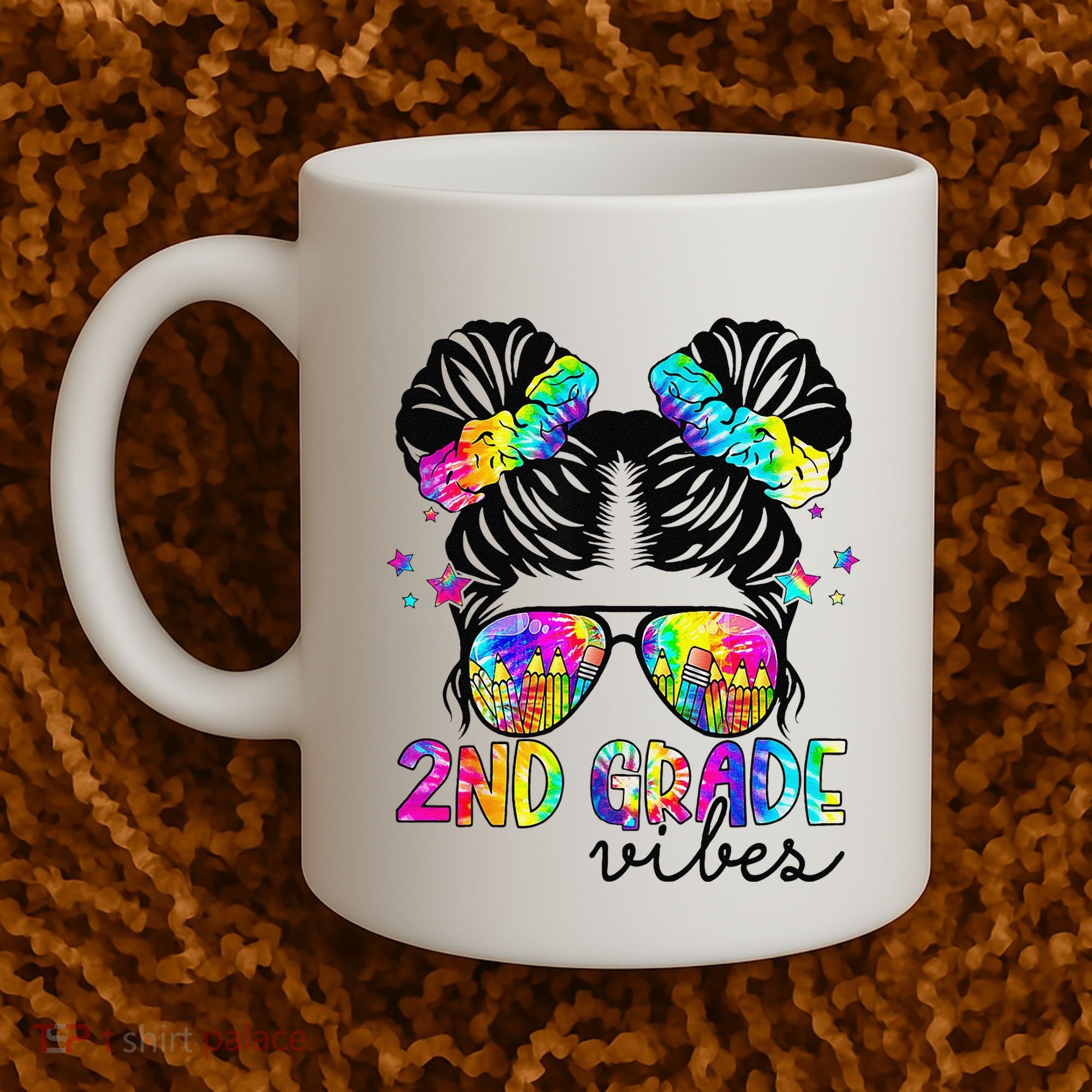 2nd Grade Vibes Messy Bun Team Second Grade Back To School Coffee Mug