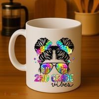 2nd Grade Vibes Messy Bun Team Second Grade Back To School Coffee Mug thumb 4