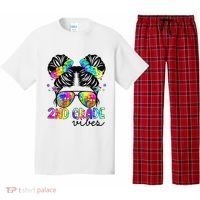 2nd Grade Vibes Messy Bun Team Second Grade Back To School Pajama Set thumb 0