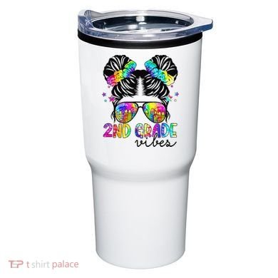 2nd Grade Vibes Messy Bun Team Second Grade Back To School Tumbler