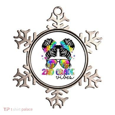 2nd Grade Vibes Messy Bun Team Second Grade Back To School Ornament