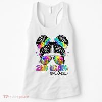 2nd Grade Vibes Messy Bun Team Second Grade Back To School Women's Tank Top thumb 0