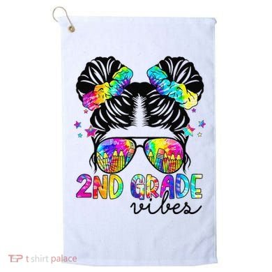 2nd Grade Vibes Messy Bun Team Second Grade Back To School Golf Towel